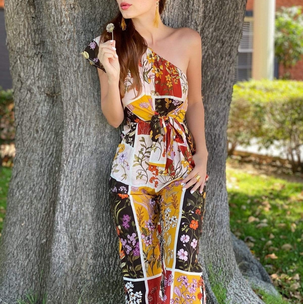 Anthropologie Eva Franco One-Shoulder Jumpsuit 2P